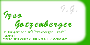 izso gotzemberger business card